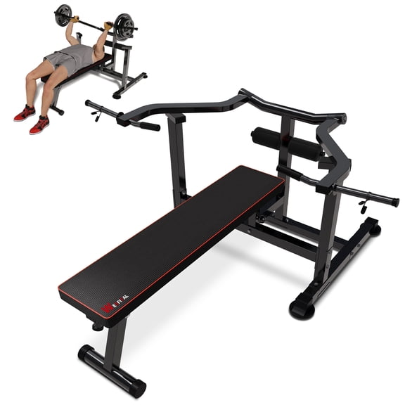 Wesfital Chest Press Machine  Bench Press Set Arm and AB Workouts Dumbbell Rack Gym Bar Steel 660lbs