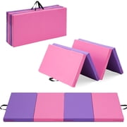 Wesfital Gymnastics Mat 4-Fold Tumbling Pink 6 ft x 3 ft x 2 in Thick