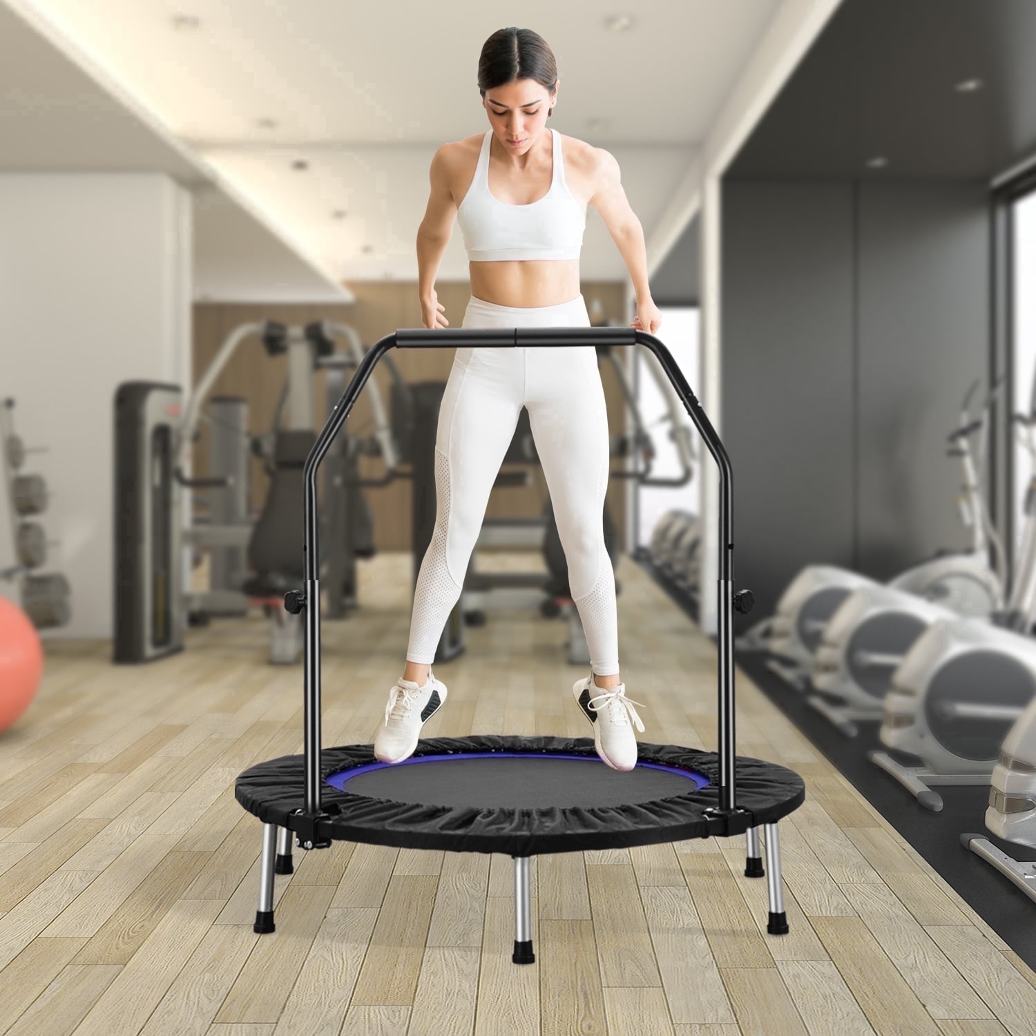 ZENOVA Mini Fitness Trampoline Rebounder Trampoline for Adults, Blue, 40"