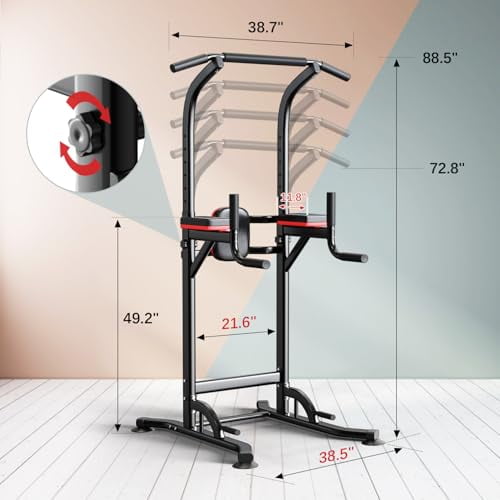 Attrezzi Palestra Soges Power Tower Regolabile Stazione Di Sollevamento Stazione Immersione Allenamento Della Forza Multifunzione Allenamento Fisico Palestra Multifunzione