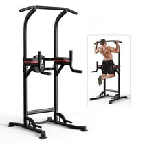 Wesfital Pull Up Bar Power Tower Dip Station Height Adjustable Strength Training Equipment for Fitness Home Workout Steel