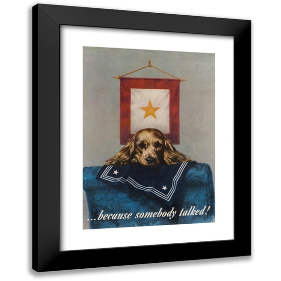 Wesley Heyman 18x24 Black Modern Framed Museum Art Print Titled - Because Somebody Talked! (1944)