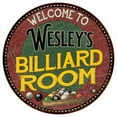 thumbnail image 1 of Wesley's Billiard Room 12" Round Metal Sign Kitchen Wall Décor 200120033363, 1 of 1