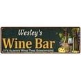 thumbnail image 1 of Wesley's Wine Bar Green Chic Sign Home Kitchen Decor 6 x 18 High Gloss Metal 206180001376, 1 of 1