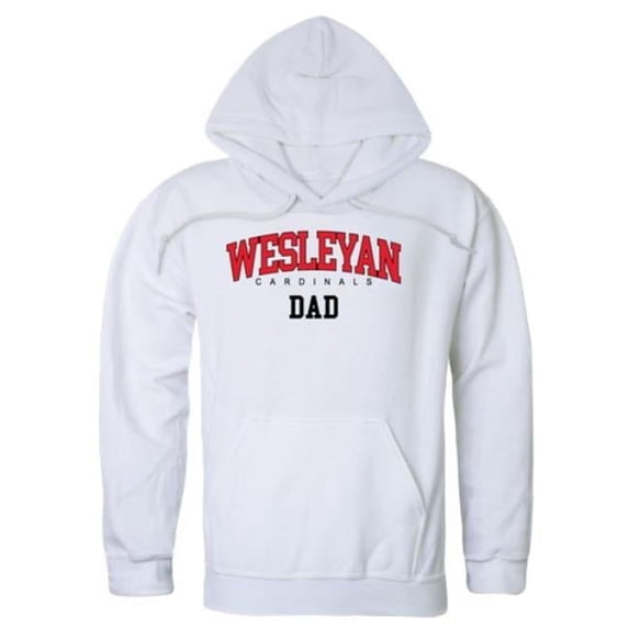 Wesleyan University Cardinals Dad Hoodie, White - Large