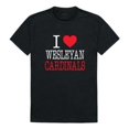 thumbnail image 1 of Wesleyan University Cardinals I Love T-Shirt, Black - Small, 1 of 1