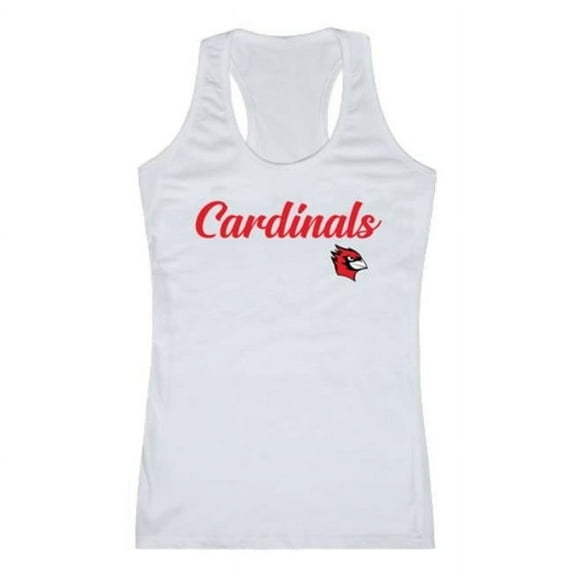 Wesleyan University Cardinals Script Tank Top, White - Large