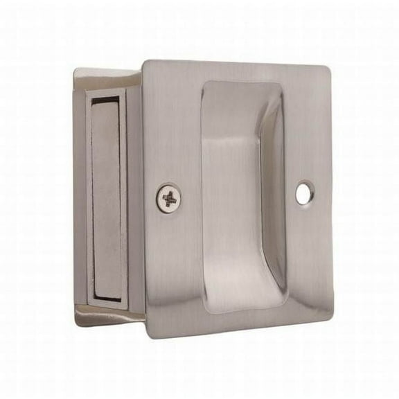 Weslock 00527xNxN Rectangular Passage Pocket Door Lock with Adjustable Backset and Full Lip Strike Satin Nickel Finish