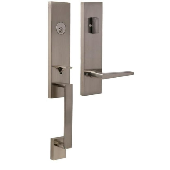 Weslock 02870-N7NSL2D Leighton Deadbolt Keyed One Side Handle Set with Philtower Lever, Satin Nickel