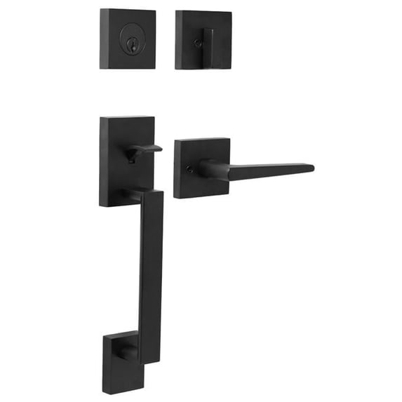 Weslock 02880-272FR2D Brookside Deadbolt Keyed One Side Handle Set with Philtower Lever, Matte Black