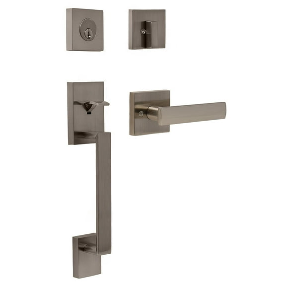Weslock 02880-N3NFR2D Brookside Deadbolt Keyed One Side Handle Set with Utica Lever, Satin Nickel