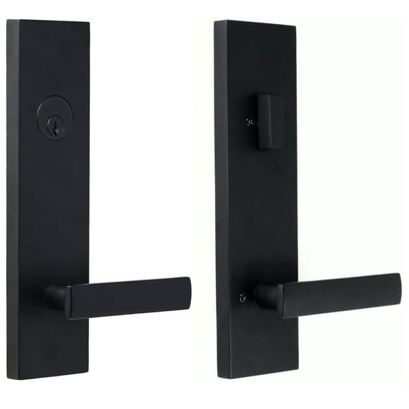 Weslock 066217272SL2D Addy Deadbolt Keyed One Side Handle Set with Philtower Lever, Matte Black