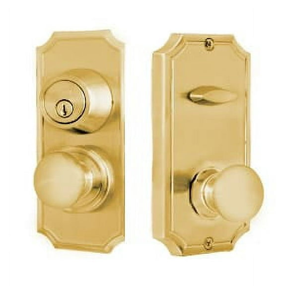 Weslock 01501IBI3SL2D Unigard Premiere Interconnected Entry with Impresa Knob with 2-3/8" Latch and Round Corner Strikes Lifetime Brass Finish