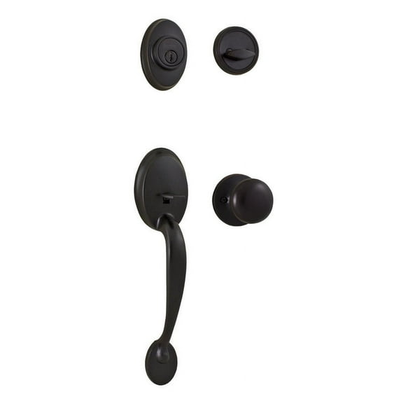 Weslock 02810-1S1FR2D Hillcrest Single Cylinder Handleset with Salem Trim with Adjustable Latch & Round Corner Strikes, Oil Rubbed Bronze
