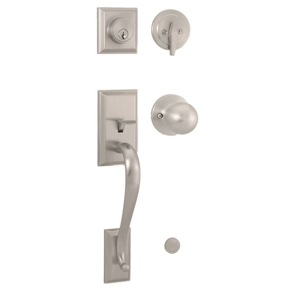 Weslock 02830-NGNFR2D Mercy Single Cylinder Handleset with Hudson Trim, Satin Nickel