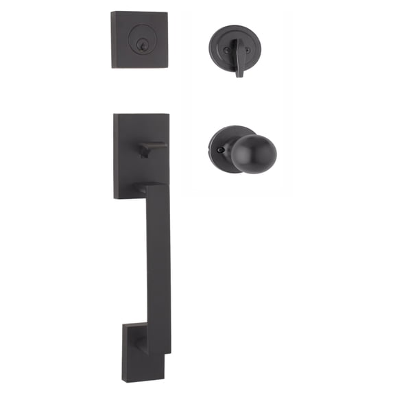 Weslock 2840G Bailey Sectional Single Cylinder Keyed Entry Handleset - Black