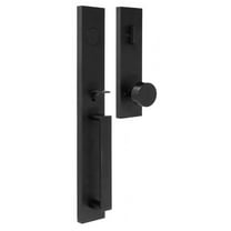 Weslock 02895-2420020 Xanthis Full Plate Dummy Handleset with Mesa Interior Knob, Matte Black