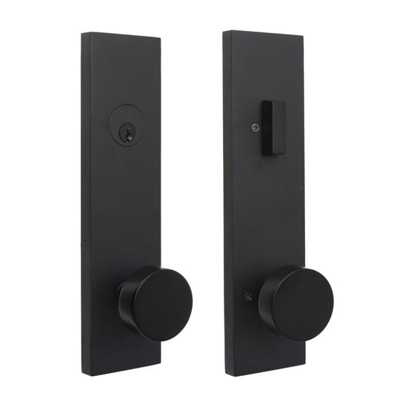 Weslock 066214242SL2D Addy Deadbolt Keyed One Side Handle Set with Mesa Knob, Matte Black