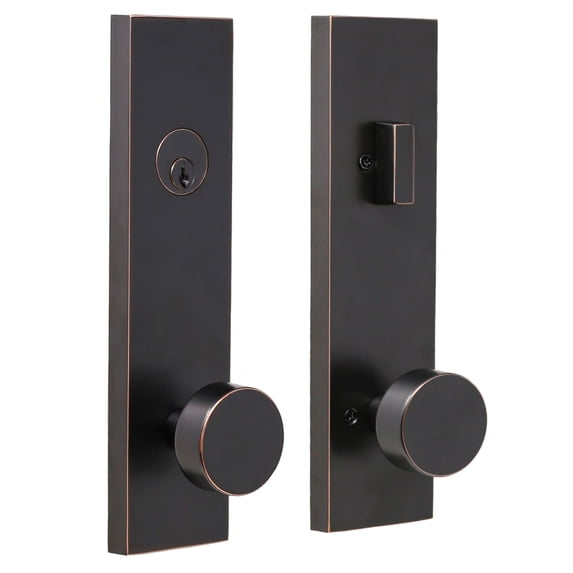 Weslock 066214141SL2D Addy Deadbolt Keyed One Side Handle Set with Mesa Knob, Oil Rubbed Bronze