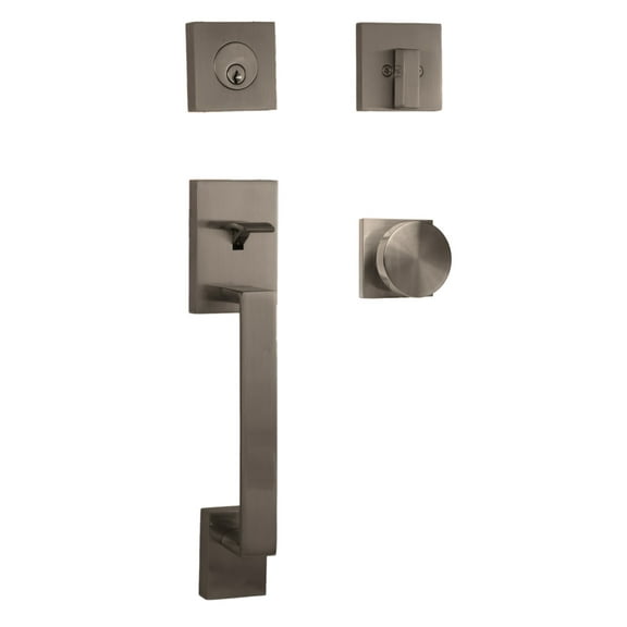 Weslock 02880-N4NFR2D Brookside Deadbolt Keyed One Side Handle Set with Mesa Knob, Satin Nickel