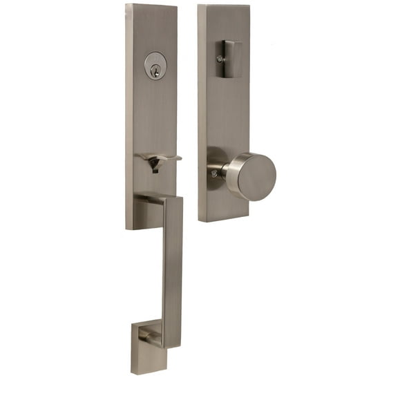 Weslock 02870-N4NSL2D Leighton Deadbolt Keyed One Side Handle Set with Mesa Knob, Satin Nickel