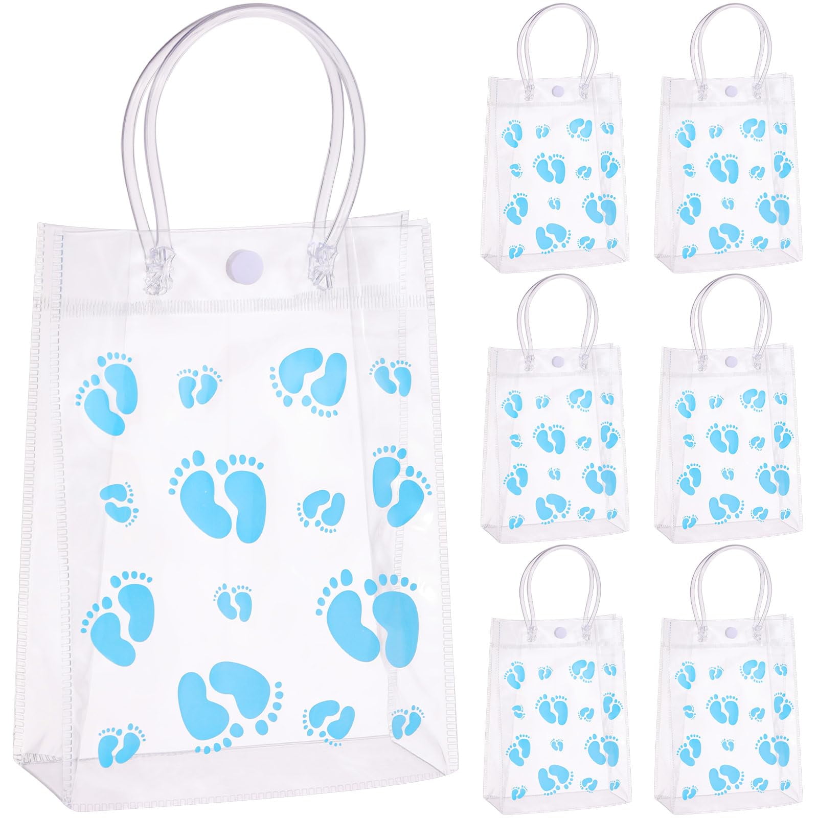 Jutieuo 24 Pack Clear OKA4 Plastic Gift Bags With Handles, Reusable Transparent Party Favor Bags Pvc Goodie Bag Bulk Wedding Baby Shower Birthday 6 3 - View #10