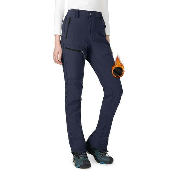 Wespornow Polyester Waterproof Fleece Lined Hiking Ski Snow Pants Women