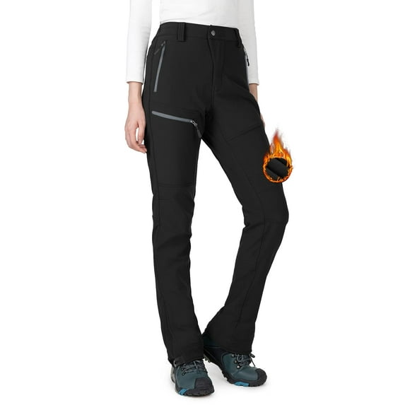 Wespornow Polyester Waterproof Fleece Lined Hiking Ski Snow Pants Women