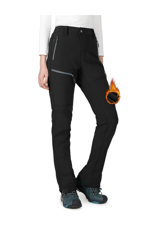 Polyester Waterproof Fleece Lined Hiking Ski Snow Pants Women