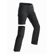 Wespornow Womens Quick Dry Zip Off Convertible Hiking Pants with 5 Pockets Camping Travel Safari Black XL