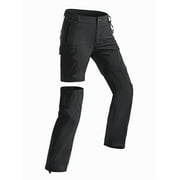 WESPRONOW Wespornow Womens Quick Dry Zip Off Convertible Hiking Pants with 5 Pockets Camping Travel Safari Black XS