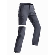 Wespornow Womens Quick Dry Zip Off Convertible Hiking Pants with 5 Pockets Camping Travel Safari Grey XXL