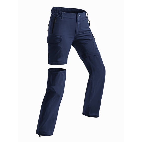 Wespornow Womens Quick Dry Zip Off Convertible Hiking Pants with 5 Pockets Camping Travel Safari Navy XL