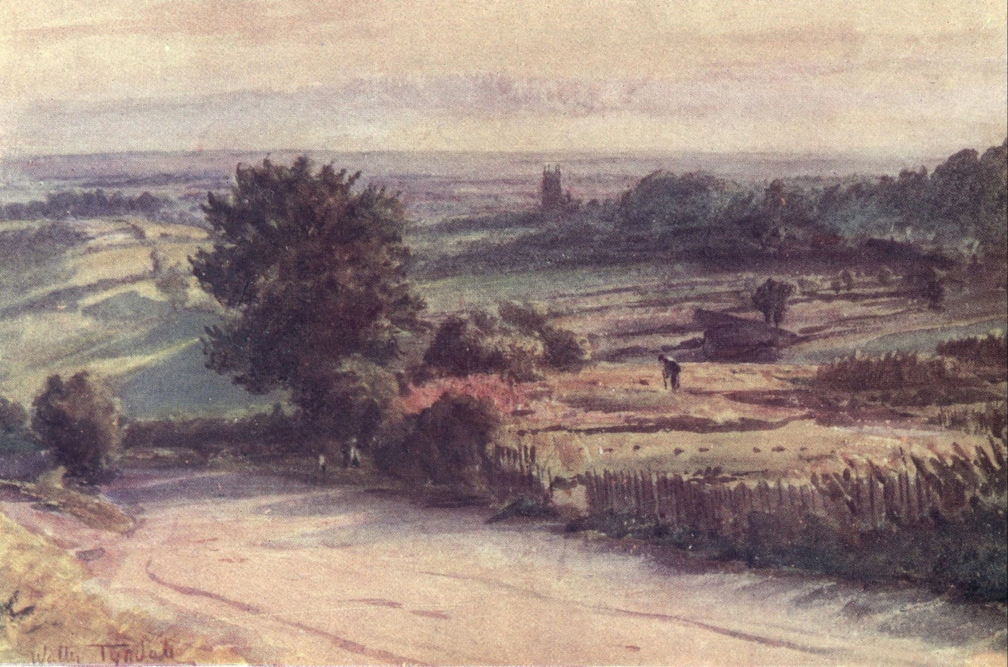 Wessex 1911 Blackmore Vale from Shaftesbury Canvas Art - Walter Tyndale (18 x 24)