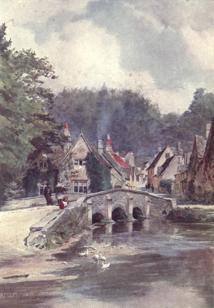 Wessex 1911 Castle Combe Canvas Art - Walter Tyndale (18 x 24)