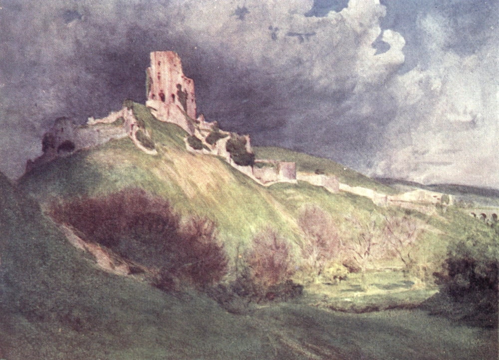 Wessex 1911 Corfe Castle Canvas Art - Walter Tyndale (18 x 24)