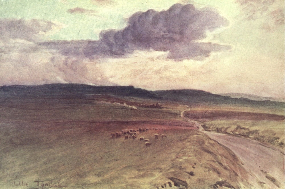 Wessex 1911 Nr Maiden Castle Dorchester Canvas Art - Walter Tyndale (18 x 24)