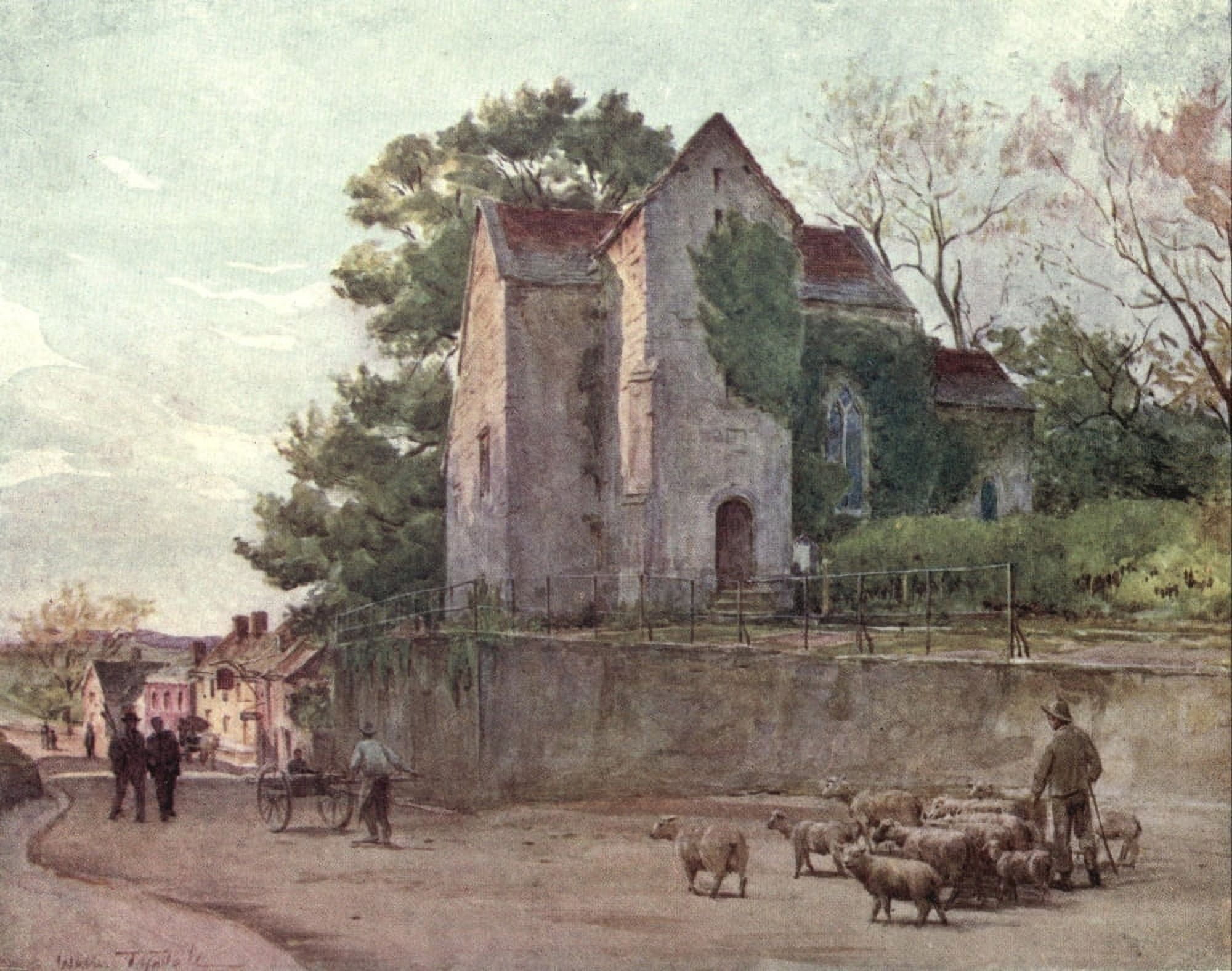 Wessex 1911 Wareham Church Canvas Art - Walter Tyndale (18 x 24)