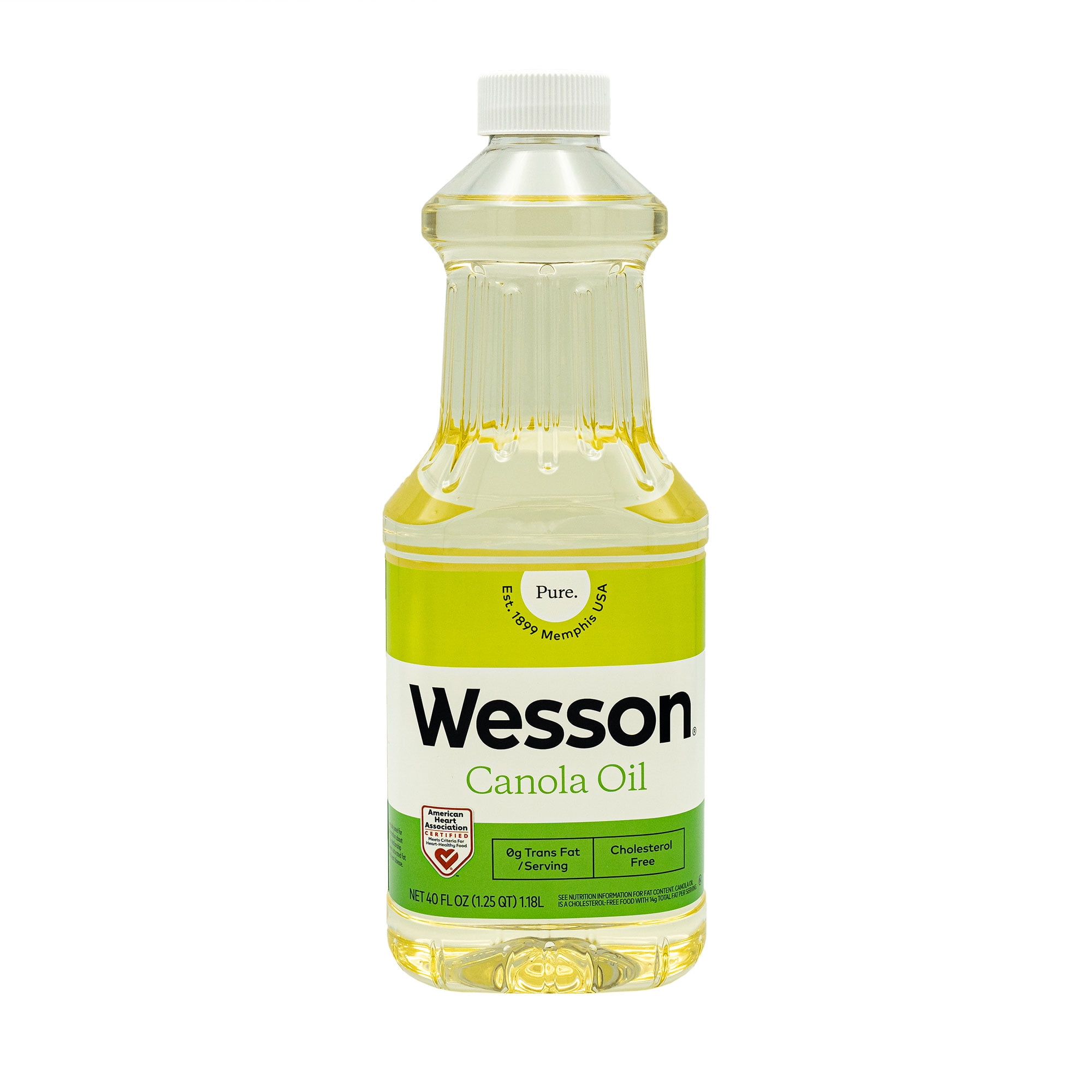 Wesson Pure Canola Oil, 0g Trans Fat, Cholesterol Free, 40 fl oz
