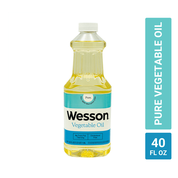 Wesson Pure & Cholesterol Free Soybean Vegetable Oil, 40 fl oz