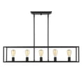 thumbnail image 1 of Golden Lighting Wesson 5-light Island Light in Matte Black, 1 of 5