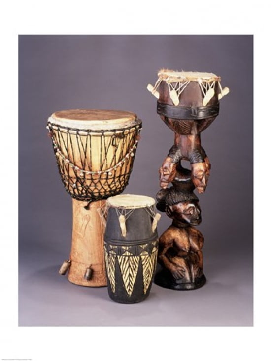 West African Drums Canvas Art - (18 x 24)