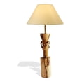 thumbnail image 1 of West African Style Hand Carved Teak Wood Wildlife Double Flamingoes Table Lamp, 1 of 4