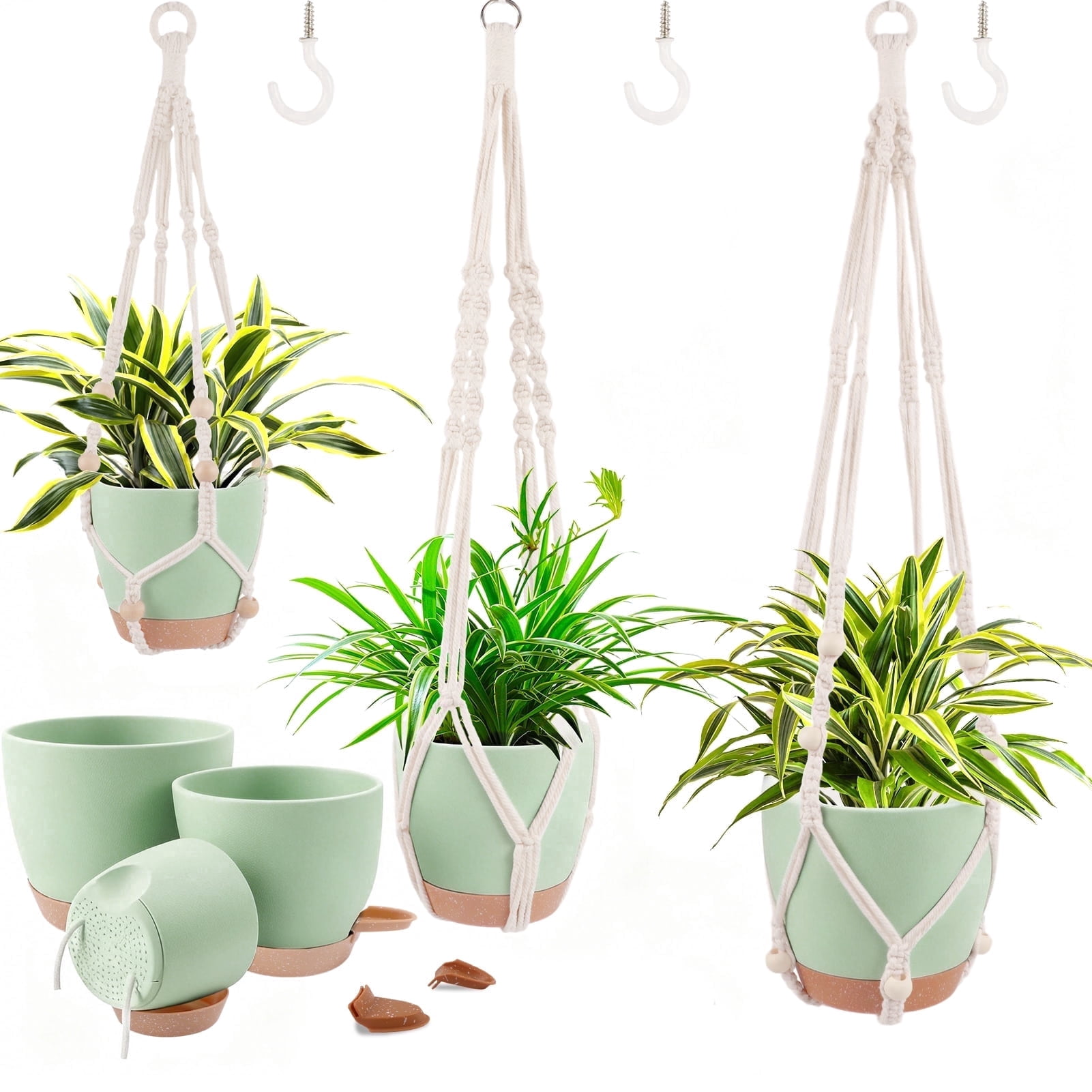 West Bay 3 Set Hanging Planter with Macrame Plant Hangers Indoor ...