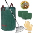 thumbnail image 1 of West Bay 56" Rake for Leaves, 25 Tines Heavy Duty Adjustable Metal Garden Rake Set with Leaf Scoops & Collector Bag, 3-in-1 Leaf Collection Tool for Yard Lawns, 1 of 8