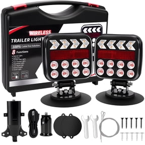 West Bay Magnetic Wireless Trailer Lights, 2 Pack Tow Light with Reflectors, Rechargeable Adjustable Tail Light Kit for Trucks, Boats, RVs, Campers