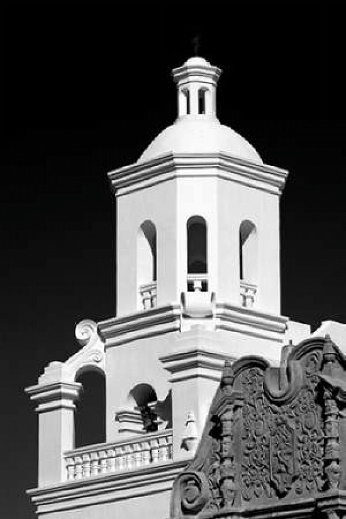 West Bell Tower BW Canvas Art - Douglas Taylor (12 x 18)