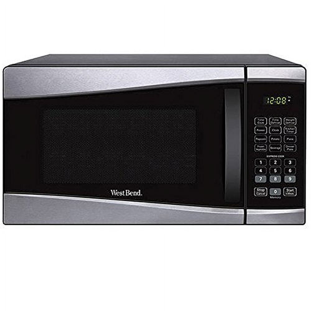 West Bend WBMW92S Microwave Oven 900-Watts Compact with 6 Pre  Cooking Settings, Speed Defrost, Electronic Control Panel and Glass  Turntable, Metallic : Everything Else