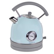 West Bend 1.7L Retro-Style Stainless Steel Electric Kettle, 1500W, Blue