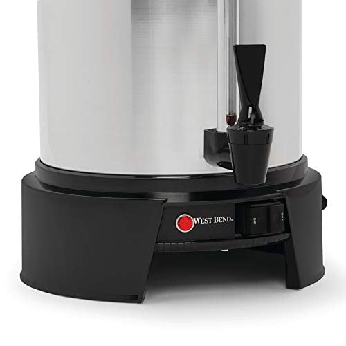 West Bend 13500 Features Automatic Temperature Control Large Capacity with Quick Brewing Smooth Prep and Easy Clean Up NSF Approved, 55-Cup, Silver